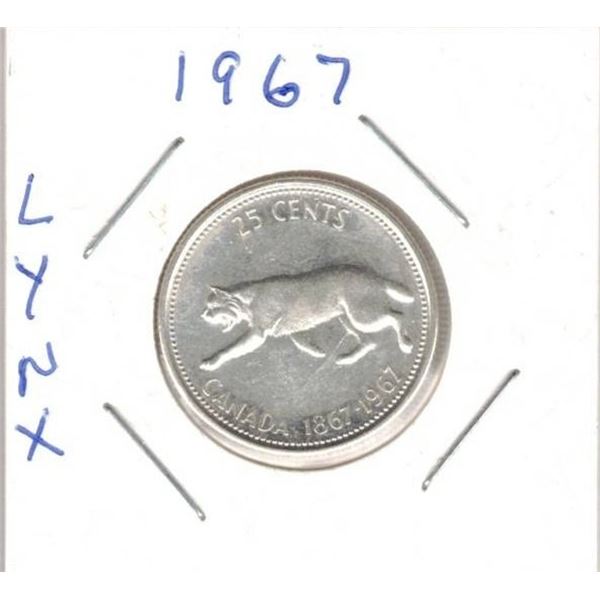 1967 Canadian Centennial Quarter-Lynx