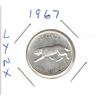 Image 1 : 1967 Canadian Centennial Quarter-Lynx