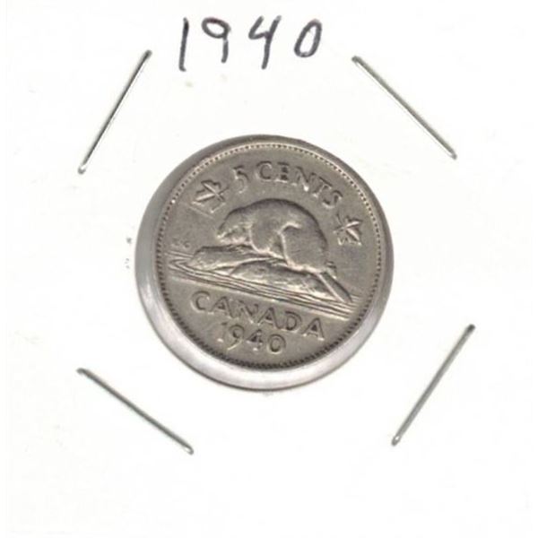 1940 Canadian nickel