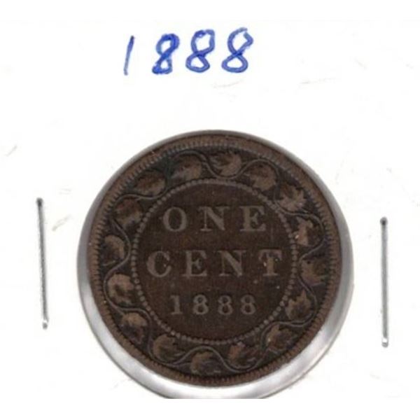 1888 Canadian Large Cent Penny, Queen Victoria