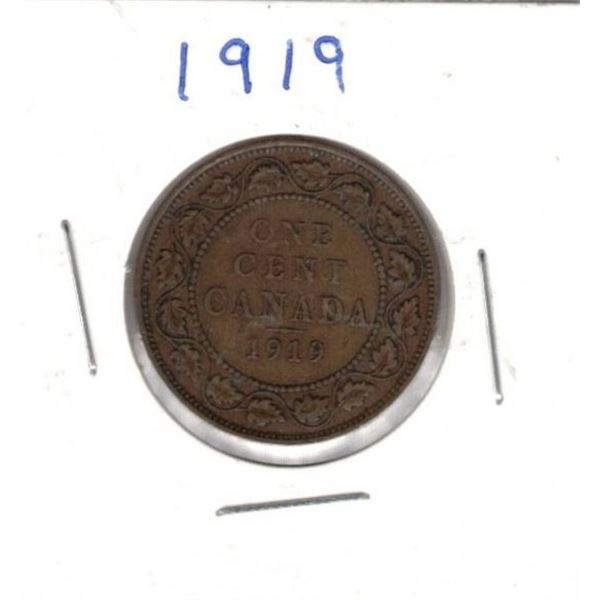 1919 Canadian Large Cent Penny, King George V