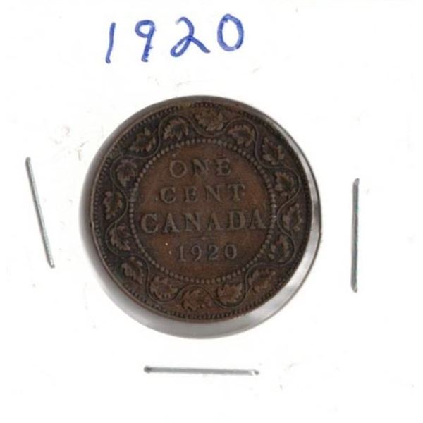 1920 Canadian Large Cent Penny, King George V