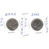 Image 1 : 2003 Canadian Quarters, New Effigy and Old Effigy