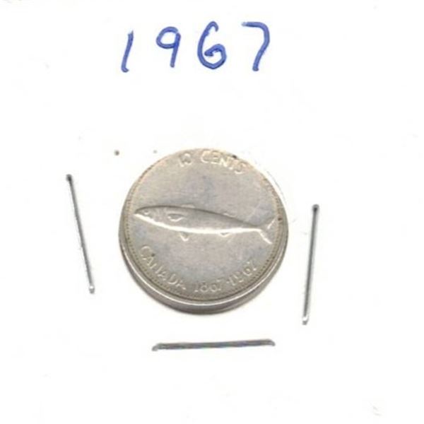 1967 Canadian Centennial Dime, Fish