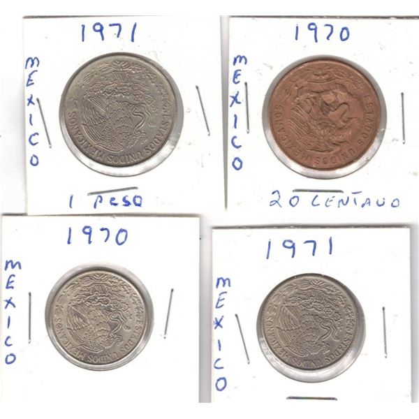FOUR Mexican Coins, Pesos