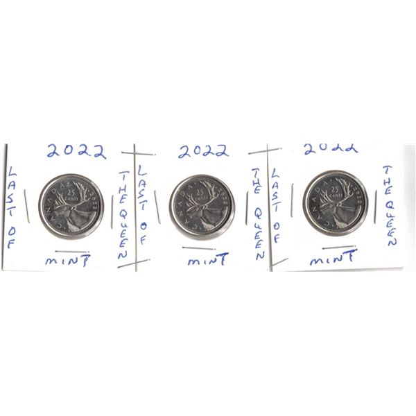 2022 Canadian Mint Quarters, Last of the Queen