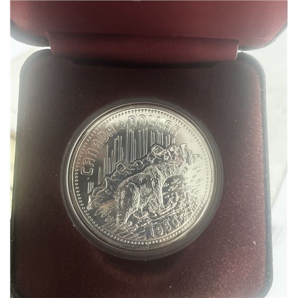 1980 Silver Dollar , Royal Canadian Mint Polar Bear