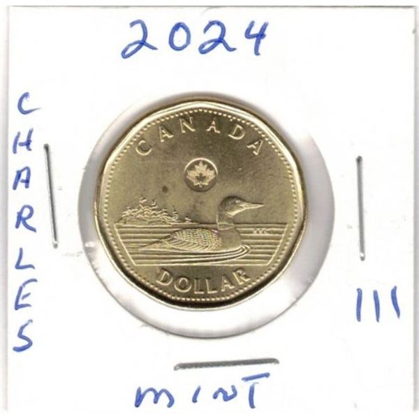 2024 Canadian Loonie, King Charles III, MINT