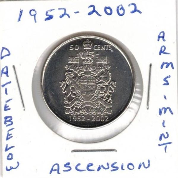 Canadian Half Dollar,1952-2002,Date Below Arms,Ascension,MINT
