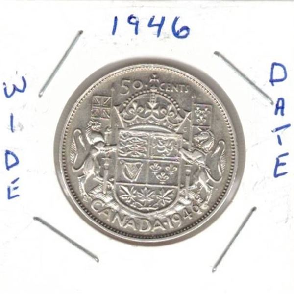 1946 Canadian Half Dollar, Wide Date
