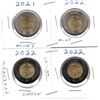 FOUR Toonies,  2021, 2022, and two farewell 2022 uncirculated