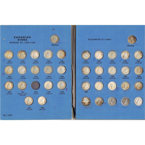 Book Of Canadian Dimes 1937 to 1969 , Missing 1948