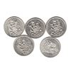 Image 1 : FIVE 50 Cent Coins