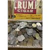 Image 2 : Trump Cigar Box full of tokens and foreign coins