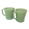 Image 1 : TWO Vintage Jadeite Fire King Coffee Mugs Cups Jadite Green D Handles Oven Ware