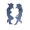 Image 1 : Pair of Hand Made Wood Silhouette Figures , smaller 36"