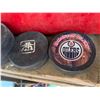 Image 2 : FIVE Hockey Pucks Including Oilers and Kentucky Fried Chicken