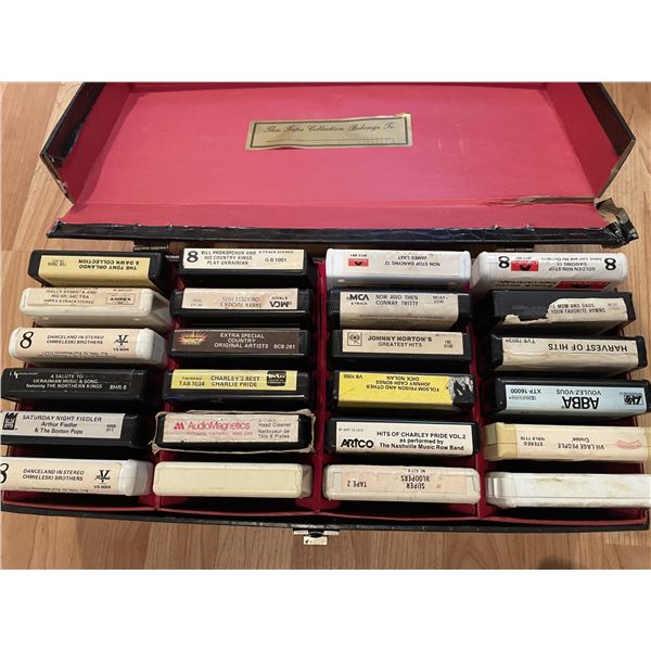 8 Track Cassettes in Case