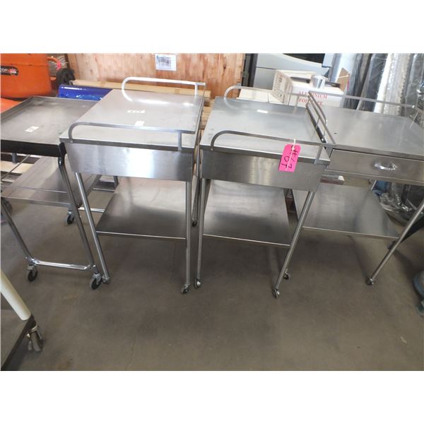 4 Stainless Steel Carts On Wheels