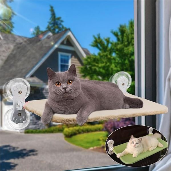 1 Cat Window Hammock with Fabric Cover - Foldable Design - 19" x 11" - New