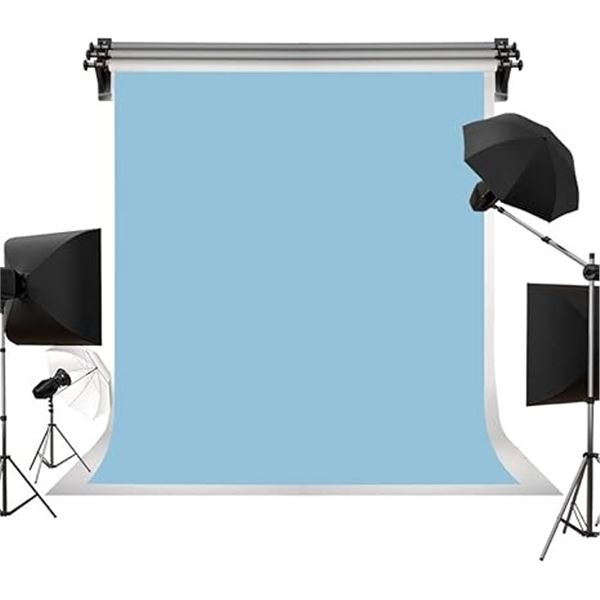 1 Kate 10FT x 12FT Solid Light Blue Photography Backdrop/Background - New