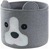 Image 1 : 1 Woven Cotton Rope Toy Storage Basket/Toy Organizer - Dog Design - 12" x 12" Size - New