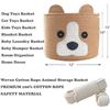 Image 3 : 1 Woven Cotton Rope Toy Storage Basket/Toy Organizer - Dog Design - 12" x 12" Size - New