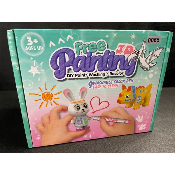 1 DIY Paint/Wash/Recolor 3D Painting 9PC Animal Crafting Kit "Scribble-Scrubbies" - New