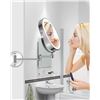 Image 7 : 1 Rechargeable 8" LED Lighted Wall Mounted Makeup Mirror; Dual Sided w/ 1X/10X Magnification - NEW