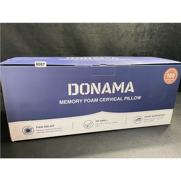 1 Donama Memory Foam Cervical Ergonomic Pillow for Neck/Back Pain - Brand New