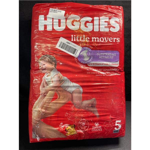 1 Pack of Huggies Little Movers Diapers - 66 Diapers - New