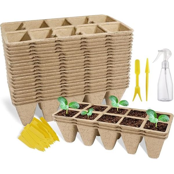 1 Seed Starter Tray Set - 200 Squares/Cells - 20 Pack (10 Squares Each Tray) - Brand New!