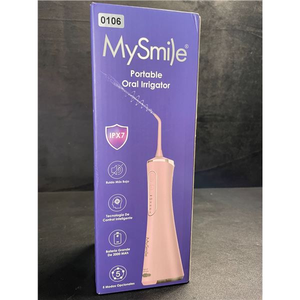 1 MySmile Portable Water Flosser/Oral Irrigator - Cordless/Rechargeable; Pink - New