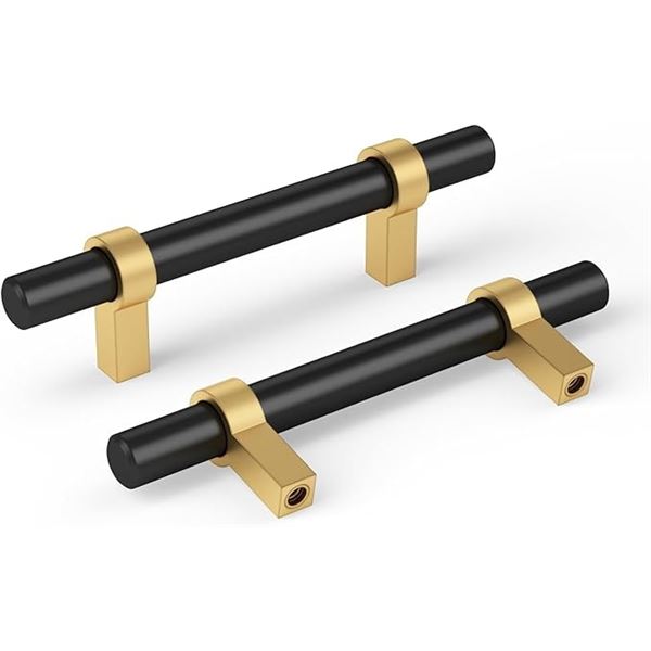 1 GoldenWarm 10-Pack of Black/Gold Cabinet Drawer Pull Handles (5inch Hole Center) - New