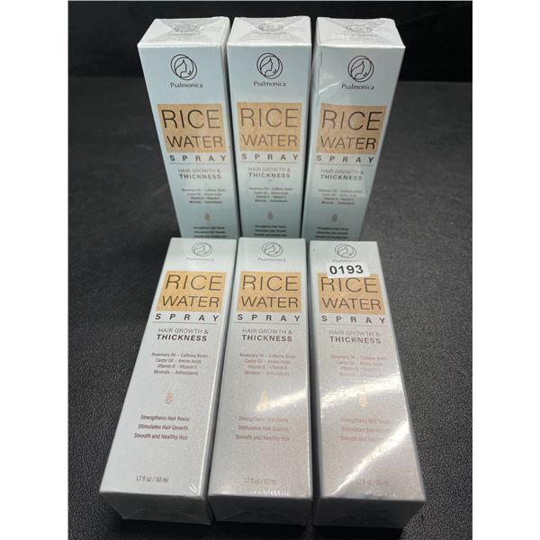 6 Psalmonica Rice Water Sprays for Hair Growth & Thickness - 50ml Each - New