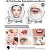 Image 7 : 1 Rechargeable 8" LED Lighted Wall Mounted Makeup Mirror; Dual Sided w/ 1X/10X Magnification - NEW