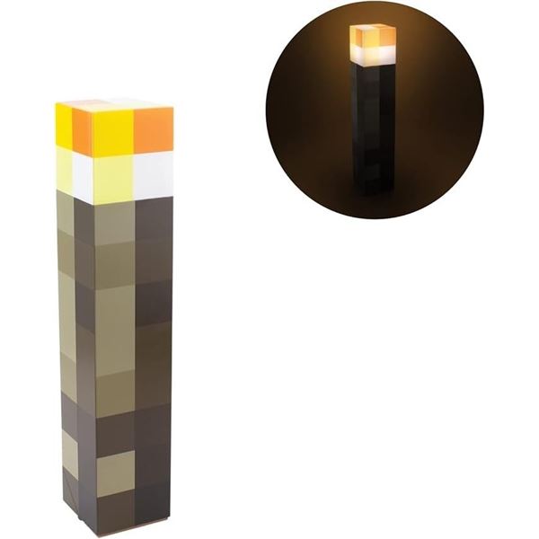1 Minecraft Torch Wall Light for Bedroom with 2 Light Modes - Battery Operated - 11.1" Size - New