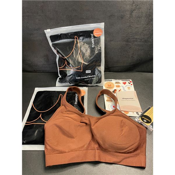 2 Shapermint Truekind Daily Comfort Wirefree Shaper Bras - Medium - Chocolate Brown - New