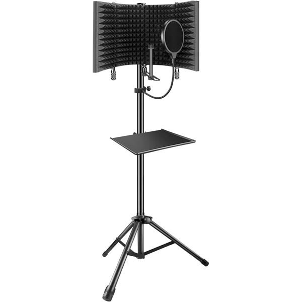1 Aokeo Professional Studio Recording Microphone Isolation Shield with Stand - Brand New!