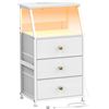 Image 1 : 1 Bed Nightstand with Charging Station & LED Light; 3-Drawer Nightstand - New in Box