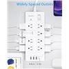 Image 2 : 1 Multi-Outlet Surge Protector Power Bar with USB - 16 Outlets, 4 USB Ports - 6FT Cord - New