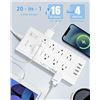 Image 3 : 1 Multi-Outlet Surge Protector Power Bar with USB - 16 Outlets, 4 USB Ports - 6FT Cord - New
