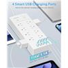 Image 4 : 1 Multi-Outlet Surge Protector Power Bar with USB - 16 Outlets, 4 USB Ports - 6FT Cord - New