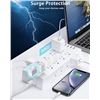 Image 9 : 1 Multi-Outlet Surge Protector Power Bar with USB - 16 Outlets, 4 USB Ports - 6FT Cord - New