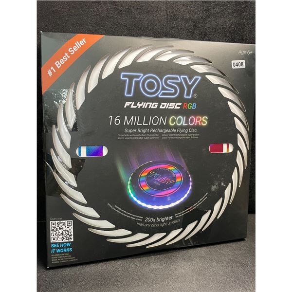 1 Tosy Flying RGB LED Light-Up Disc; Super Bright Rechargeable Flying Disc/Frisbee - New