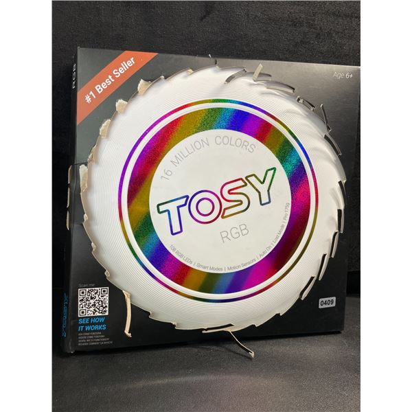 1 Tosy Flying RGB LED Light-Up Disc; Super Bright Rechargeable Flying Disc/Frisbee - New