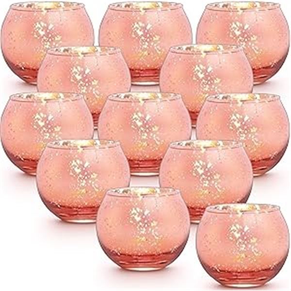 Box of 12 Rose Gold Candle Holders/Decorative Candle Holders - New in Box