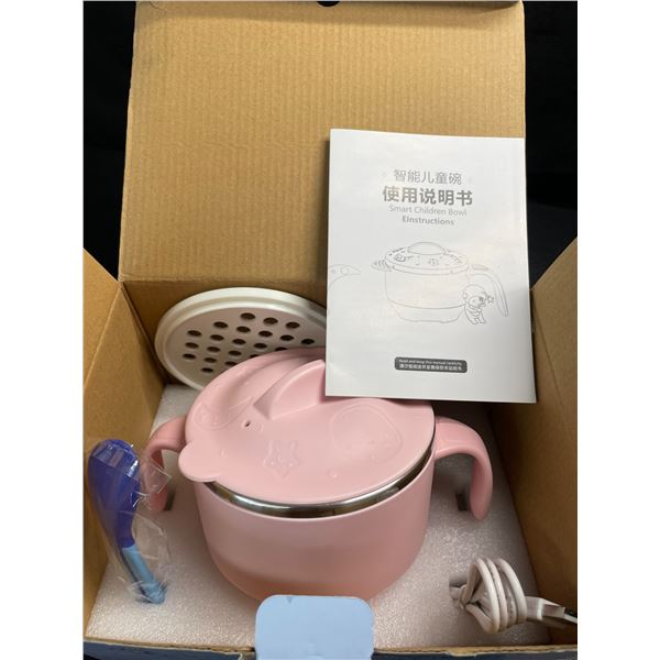 1 Smart Electric Feeding Bluetooth Music Bowl for Kids/Toddlers - Pink - 400ml - New