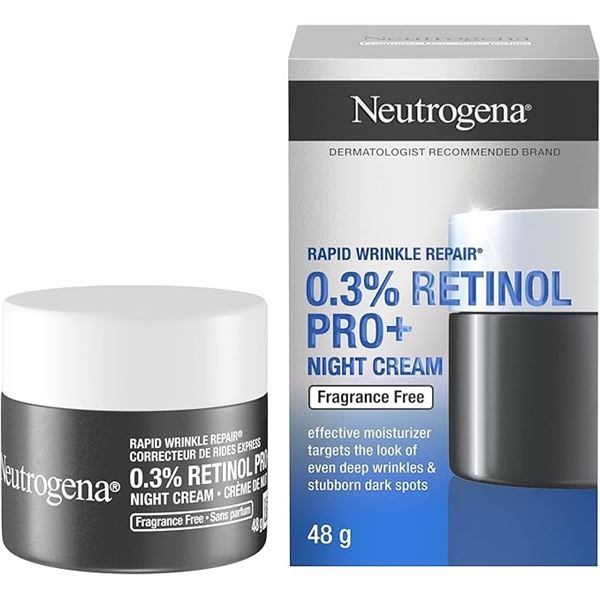 1 Neutrogena Rapid Wrinkle Repair 0.3% Retinol Pro+ Night Cream/Face Moisturizer - 48g - New