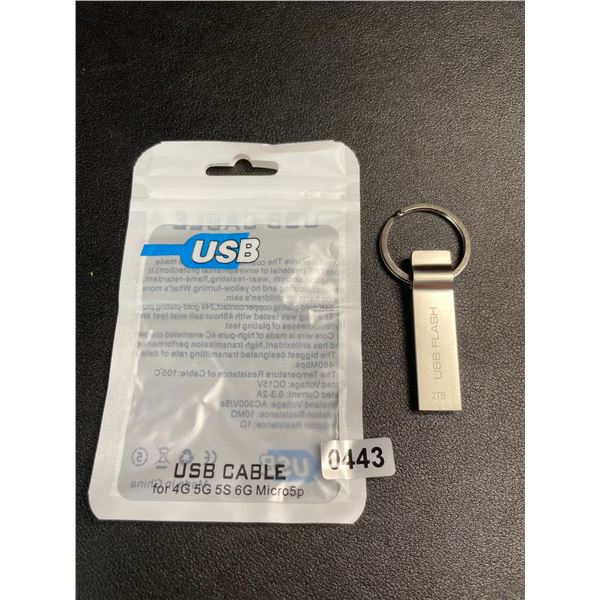 1 2TB Portable USB Flash Drive/Keychain USB Storage Drive - New